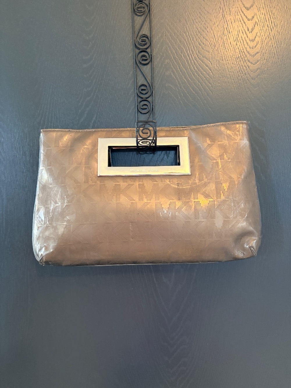 Michael Kors Gold Evening Clutch CLEAN interior